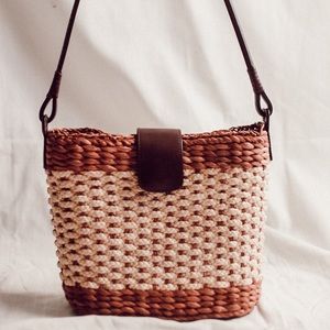 Vintage Brown Wicker Purse